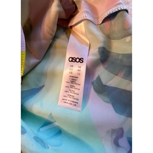 NEW ASOS‎ Strappy Botanical Mini Dress Short Lightweight Flowy Multicolor 12 P - Picture 4 of 16